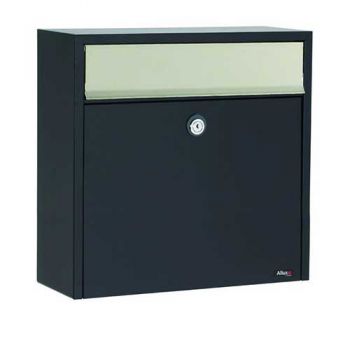 Brievenbus Allux 2500 zwart/RVS klep