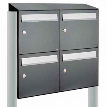 flow set 2-breed, 2-hoog met dak op statief, antraciet